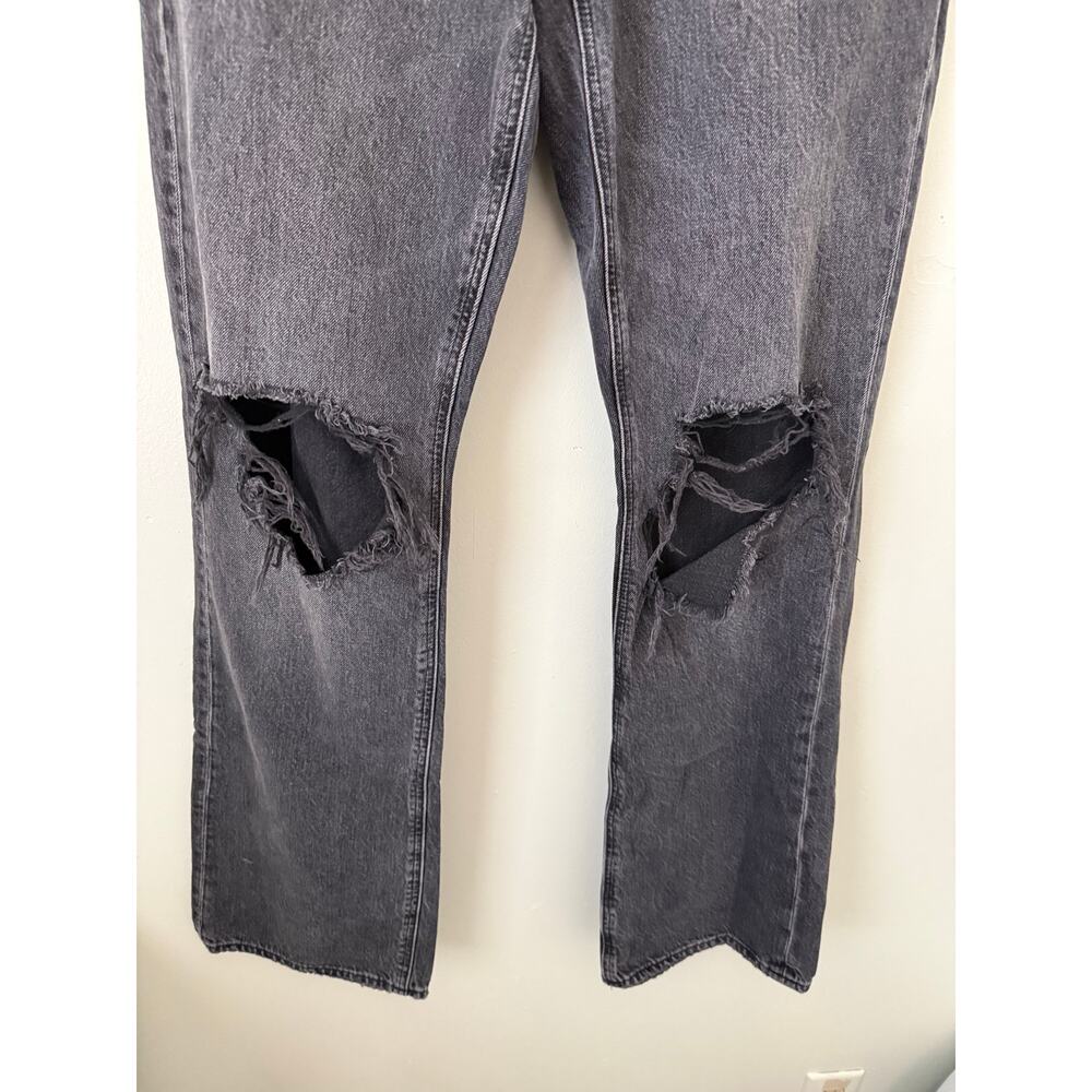 American Eagle | Charcoal Black Faded Distressed Ripped Boot Cut Jeans Preppy - Picture 7 of 7